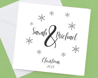 Christmas Personalised Christmas card, couples Christmas card