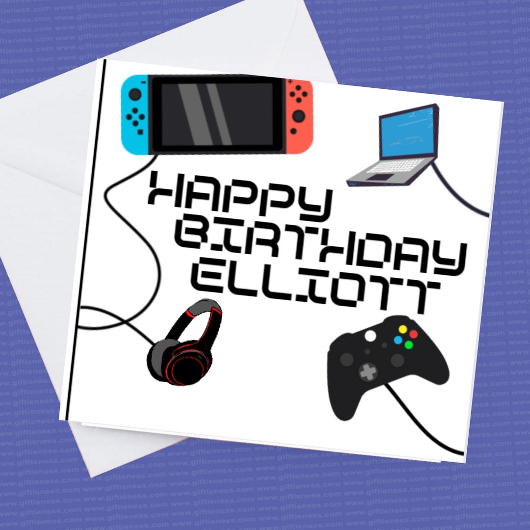 Personalised Gaming Birthday Card Etsy