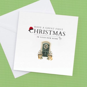 Tenha um ótimo Primeiro Natal em sua nova casa, cartão de nova casa