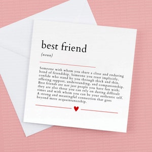 Best Friend meaning birthday card