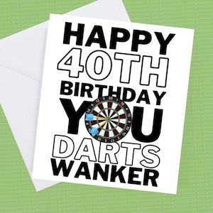 ダーツワンカーの誕生日おめでとう、年齢を問わずパーソナライズされたカード