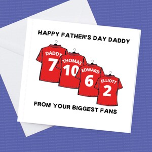Bonne fête des pères De votre plus grand fan personnalisé football chemise carte, n’importe quelle équipe peut être faite