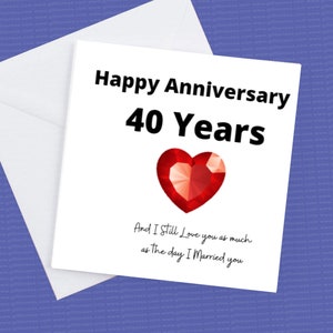 Joyeux 40e anniversaire de mariage