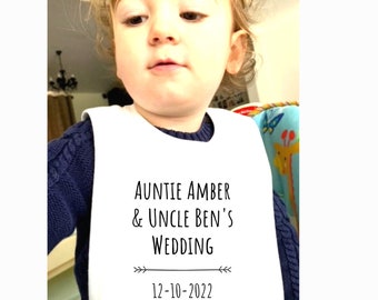 Wedding Baby Bib Names and dates of wedding personalised bib