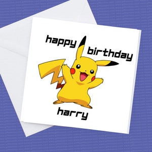 Carte d’anniversaire Pokemon personnalisée
