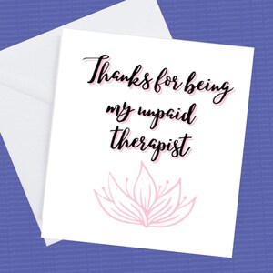 Merci d’être ma carte de thérapeute impayé et enveloppe
