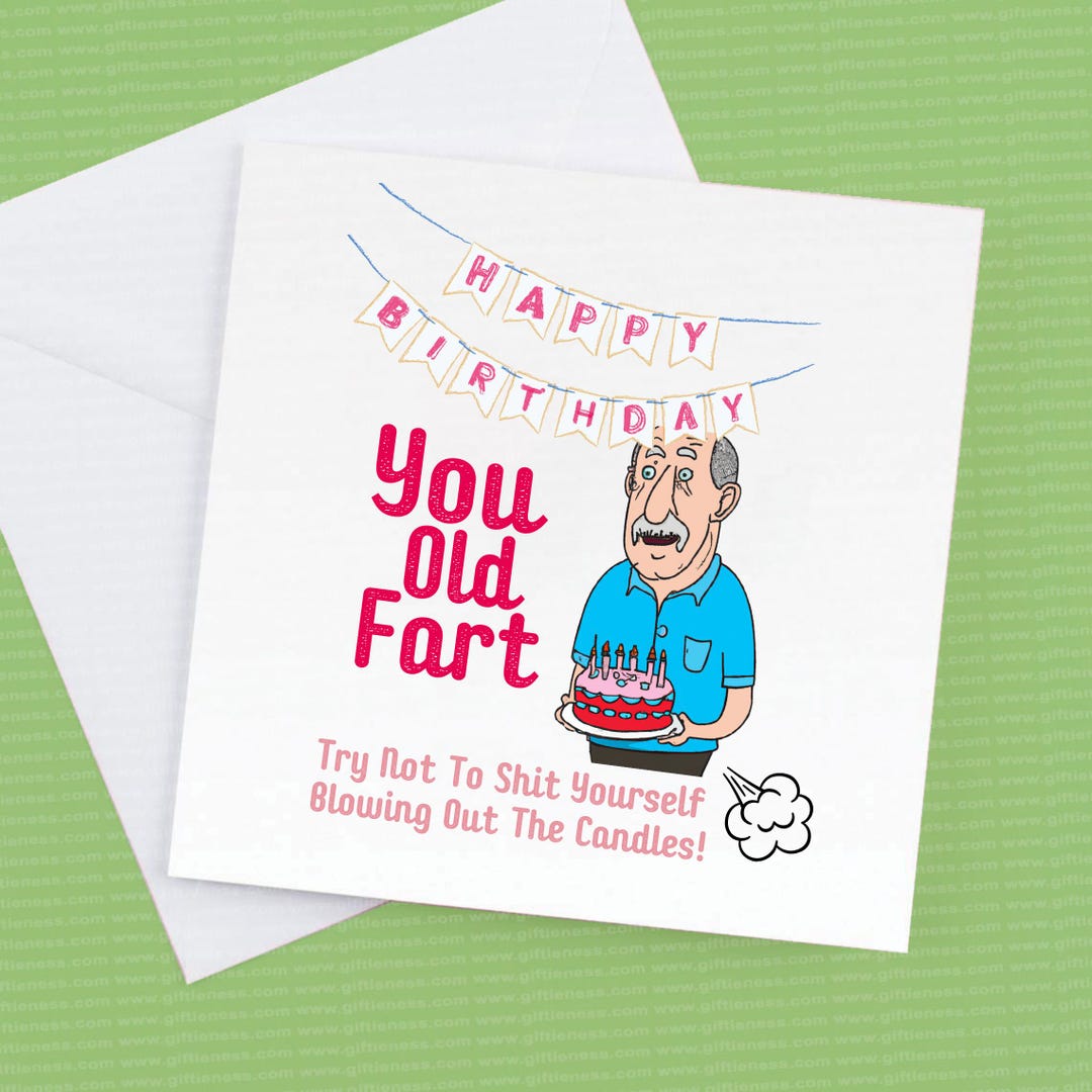 Funny 'old Fart' Birthday Card - Etsy