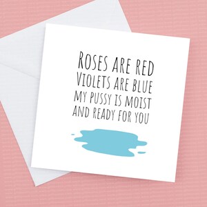 Humide et prêt pour vous Cheeky Rude Card, anniversaire, Saint-Valentin, carte de couples