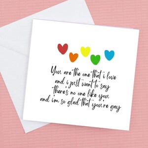 Carte de Saint-Valentin effrontée Je suis content que tu sois gay