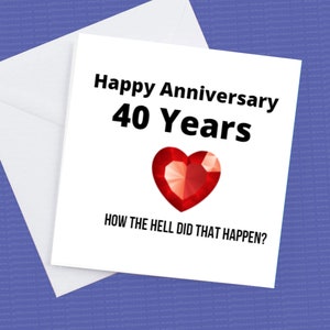 ルビー結婚記念日、結婚40周年記念カード