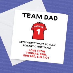 Team Vader Gepersonaliseerde Voetbal Shirt Kaart
