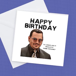 Johnny Depp Birthday Card, Johnny Depp Birthday Card, Johnny Depp Fun Card