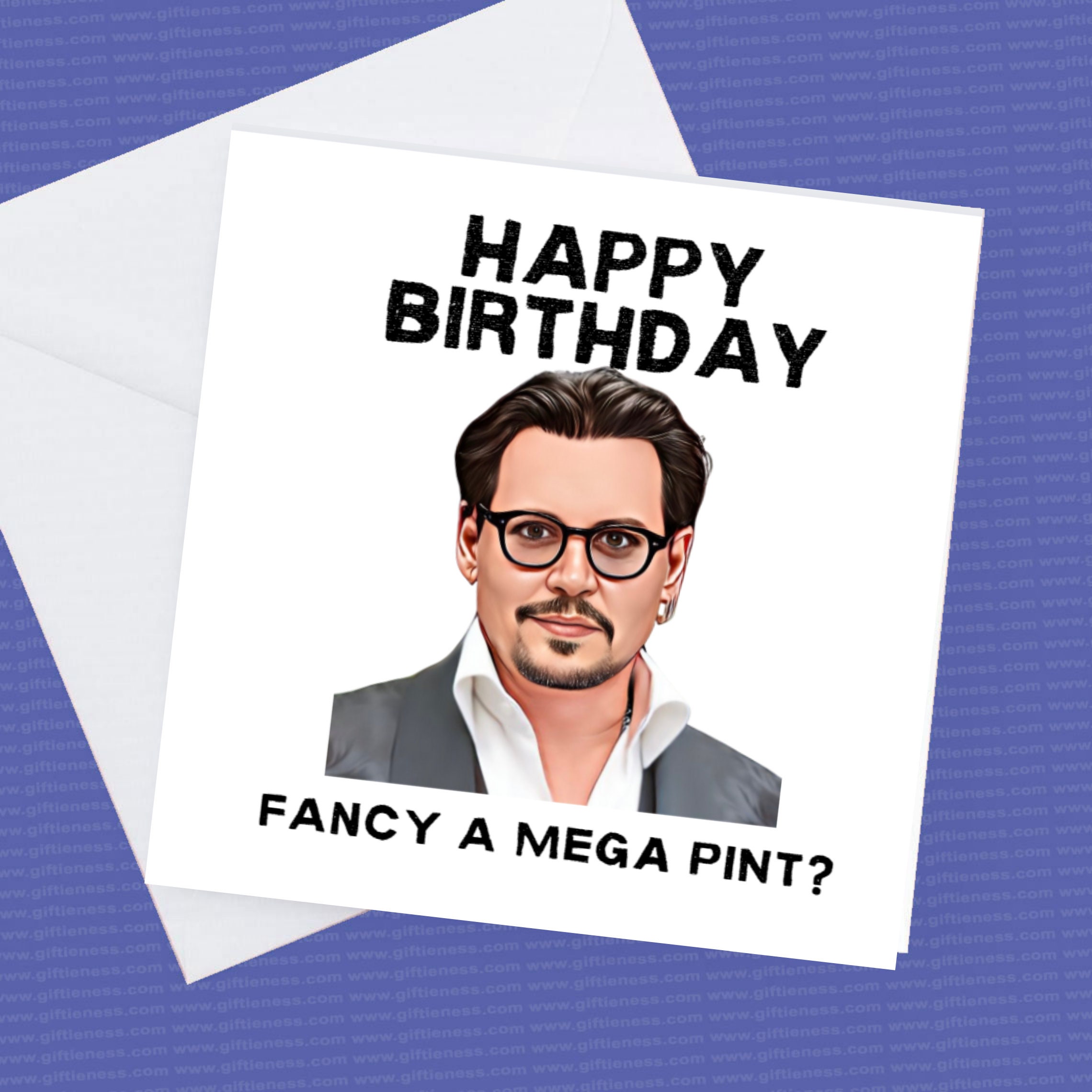 Happy Birthday Fancy Mega Pint Johnny Depp Card - Etsy