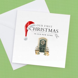 Nosso primeiro Natal em nossa nova casa, cartão de nova casa