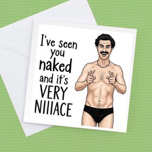 Cartão "Eu vi você nu", ótimo para aniversário, aniversário ou até mesmo cartão inspirado no Borat dos namorados