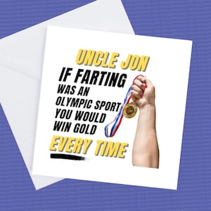 Personalised Farting Birthday Card, If Farting was an Olympic sport Card
