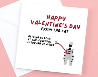 Valentines Card Funny Printable, Funny Valentine's Day Card, Funny Cat ...