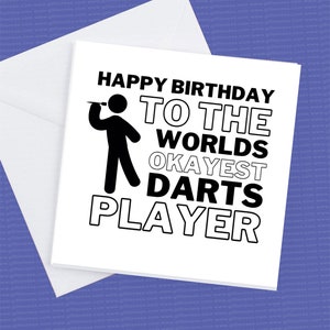 Cartão de jogador de dardos de feliz aniversário