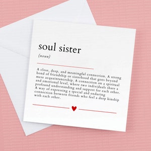 Tarjeta de cumpleaños de Soul Sister, tarjeta de cumpleaños para la hermandad