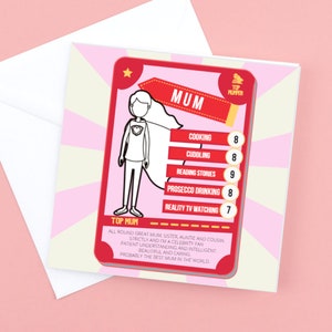 Cartão Top Mum personalizável, adicione suas próprias categorias e pontos ou use os nossos