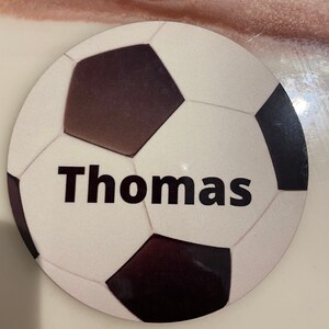 Personalised name football design wooden coaster