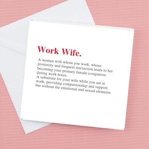 Cartão de esposa de trabalho