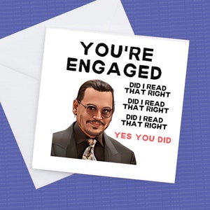 You're Engaged Johnny Depp Karte, Johnny Depp Verlobungskarte, Johnny Depp Fun Karte