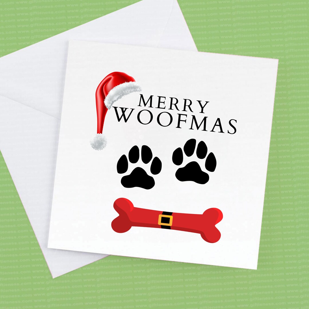 Christmas Card for a Dog Lover Merry Woofmas - Etsy
