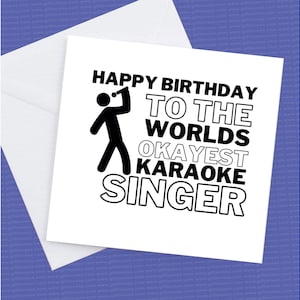 Cartão de feliz aniversário para o cartão de cantor de karaokê mais legal do Karaokê Fan Worlds