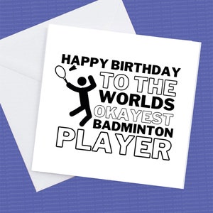 Happy Birthday Karte für den Badminton Spieler