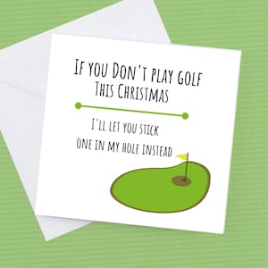 Als je deze kerst niet golft, onbeleefd golfen kerstkaart