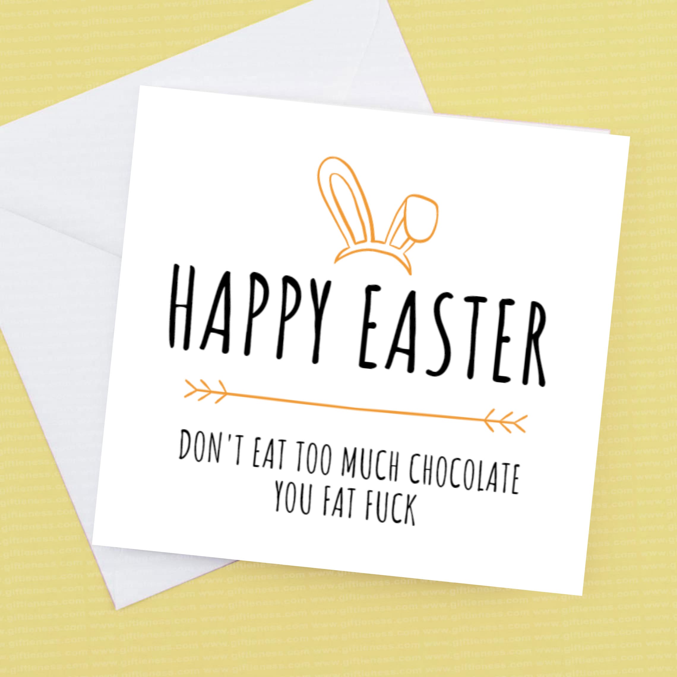 Happy Easter Don't Eat Too Much Chocolate Etsy UK