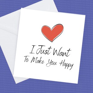Sólo quiero hacerte feliz tarjeta y sobre