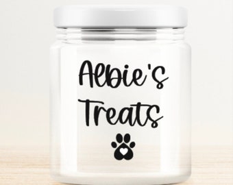 Personalised Dog Cat Pet Treats Vinyl Decal Labels Jars Pet Sticker Labels