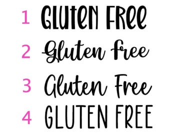Gluten Free vinyl decal label sticker kitchen GF Jars containers