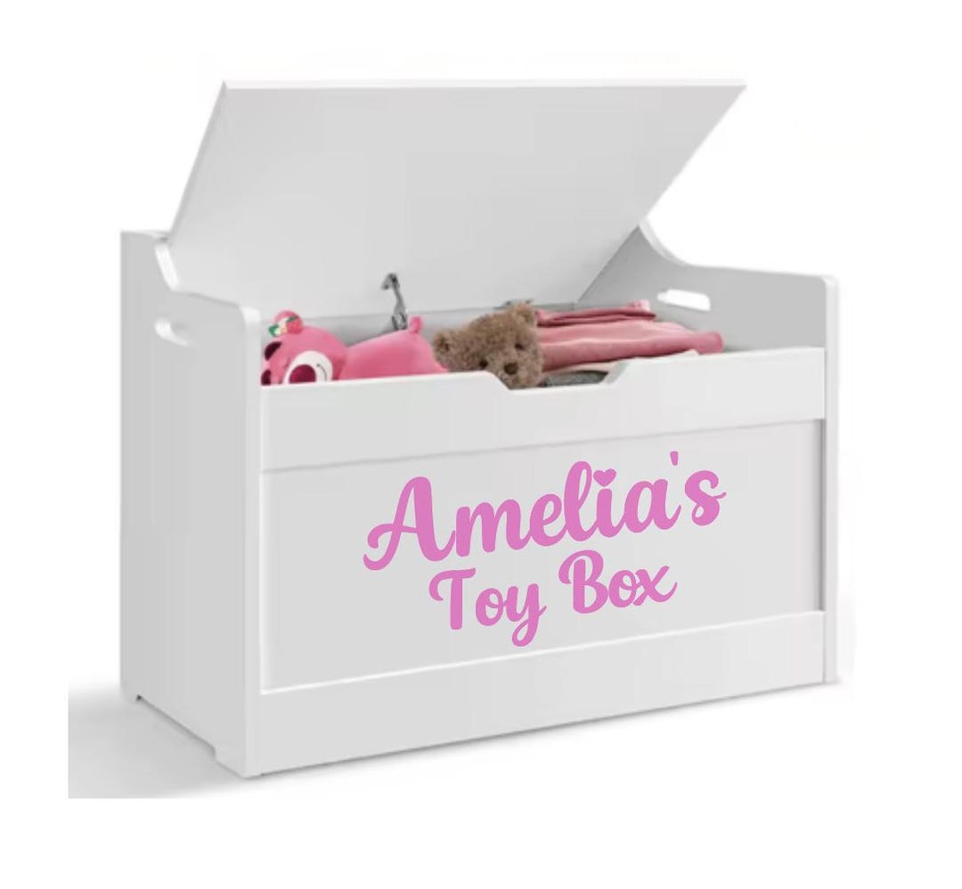 Personalised Toy Box Vinyl Name Sticker Decal • Kids Toy Chest Label ...