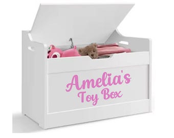 Personalised Toy Box Vinyl Name Sticker Decal • Kids Toy Chest Label • Custom Name Decal • Storage Box Vinyl • Up to 30cm •