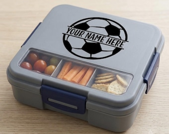 PERSONALISED Custom Football Soccer Ball Vinyl Name Label Sticker Lunchbox Bottle Glass Kids School