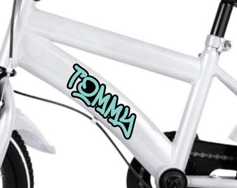 2 x PERSONALISED Layered Graffiti Custom Vinyl For Bikes Scooters Helmets Decal Sticker