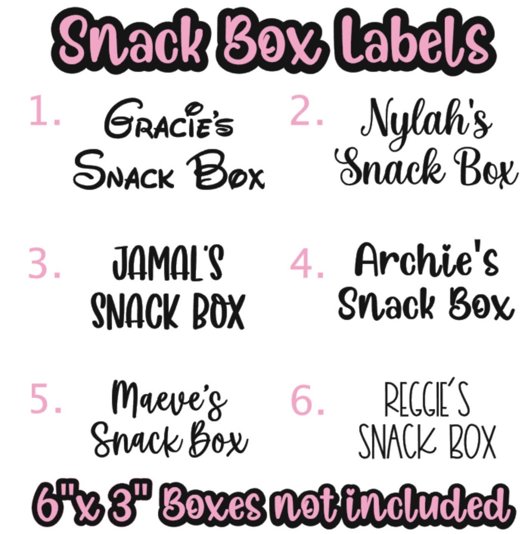 PERSONALISED Custom SNACK BOX Labels for Planes/travel - Etsy