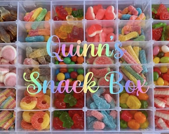 PERSONALISED Travel Snack Box Label Vinyl Decal Sticker - STICKER ONLY 6" X 3"