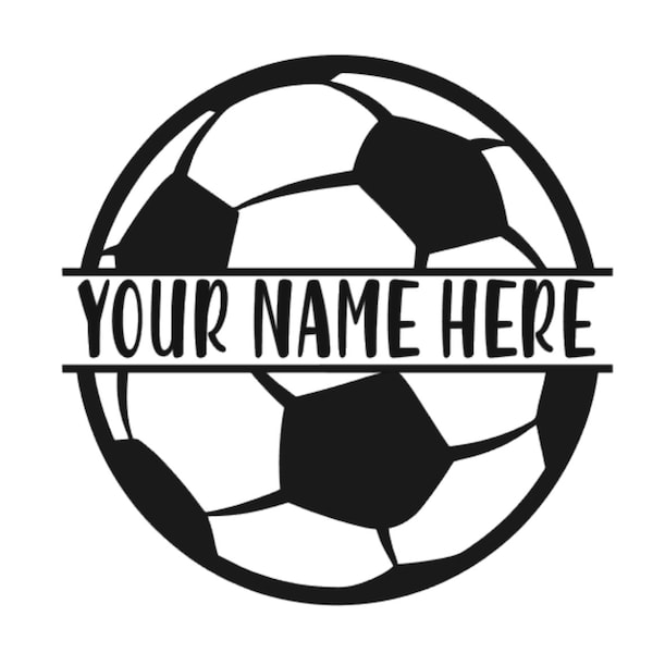 PERSONALISED Custom Football Soccer Ball Vinyl Name Label Sticker Lunchbox Bottle Glass Kids School