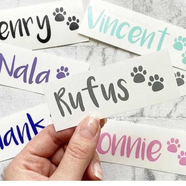Etiqueta personalizada para cuenco de perro o gato, calcomanía con el nombre de la pata de tu mascota, vinilo Surefeed Pet Bowls