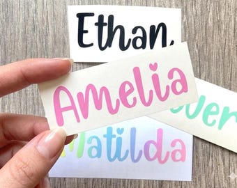 PERSONALISED  Vinyl Name Labels | Name Stickers | School Lunchbox | Bottles | Wedding Vinyl Decals | School