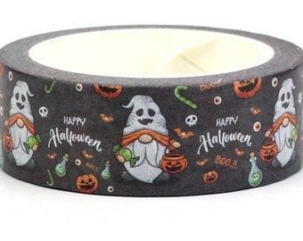 Kawaii Halloween Gonk Gnome Ghosts Pumpkins washi tape scrapbooking bujo journalling crafting