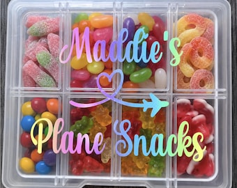 PERSONALISED Travel Snack Box Label Vinyl Decal Sticker - STICKER ONLY