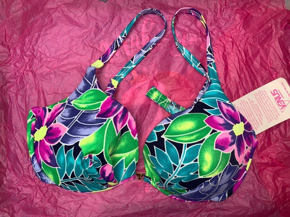 NWT Vintage Venus Flower Leaves bikini top 1980s … - image 2