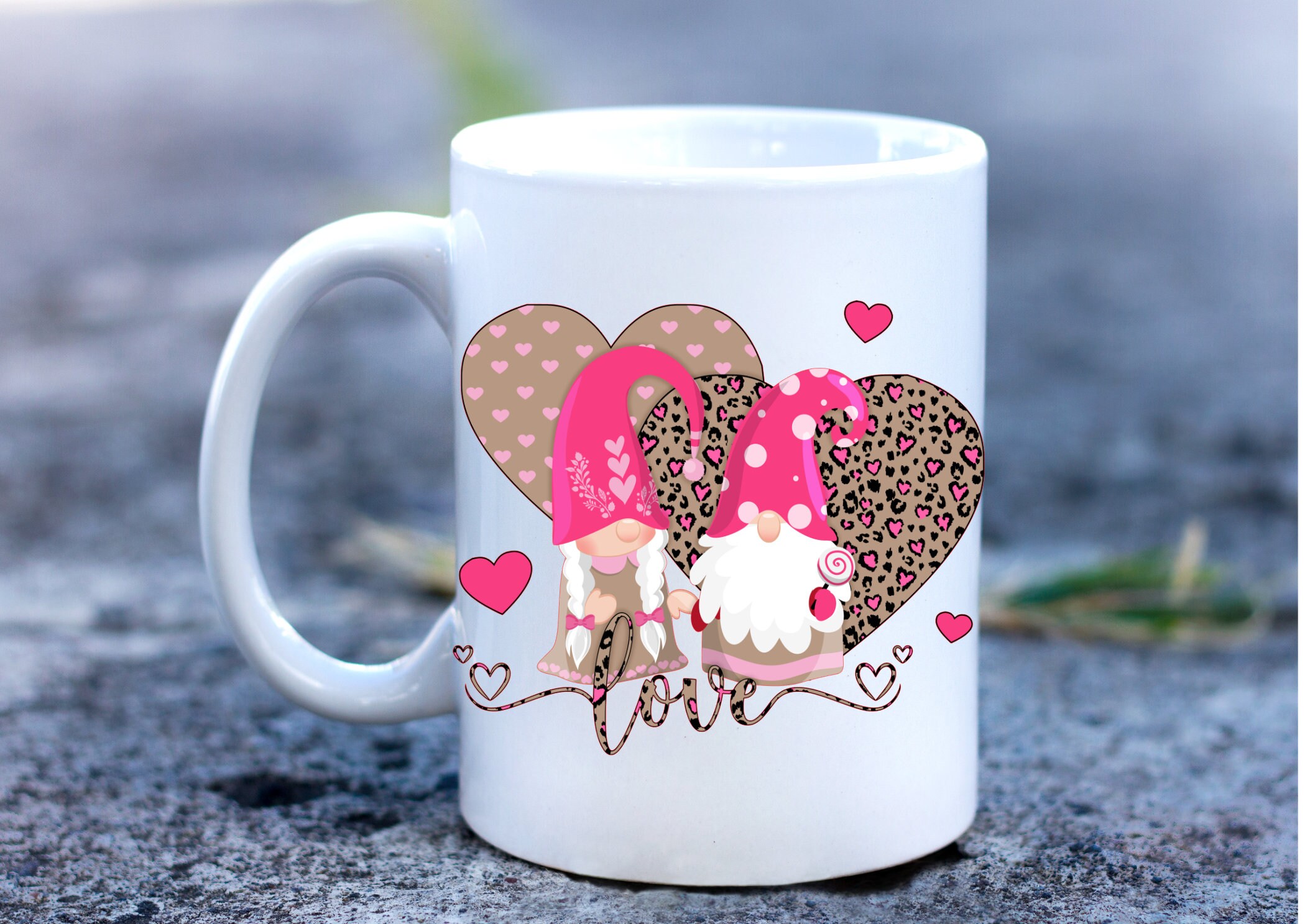 Love gnomes cute gnomes with hearts 15oz  etsy Love gnomes cute gnomes with hearts 15oz  etsy