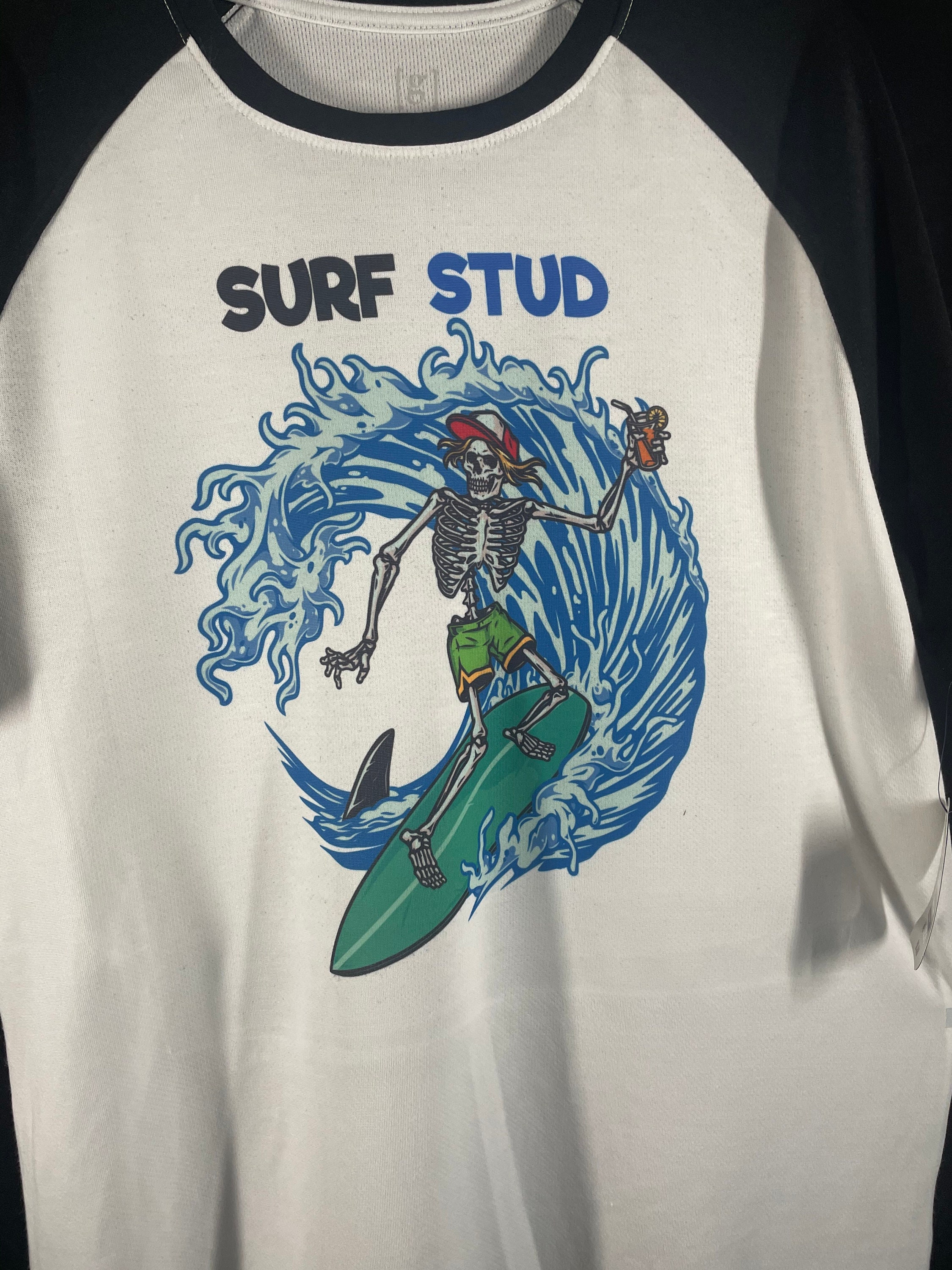 A Tee Shirt That Says SURF STUD. the Graphic Design on It is a Etsy UK