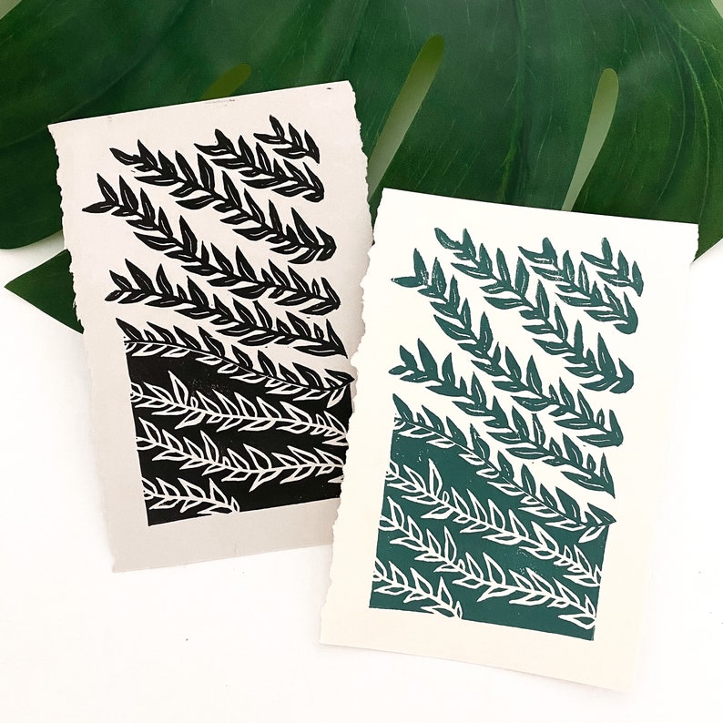 Vines II Blockprint \u2022 Linocut Print \u2022 Leaves \u2022 Vines \u2022 Plant Art \u2022 Plant Pattern \u2022 Art Print \u2022 Green \u2022 Wall Art \u2022 Black and Grey \u2022